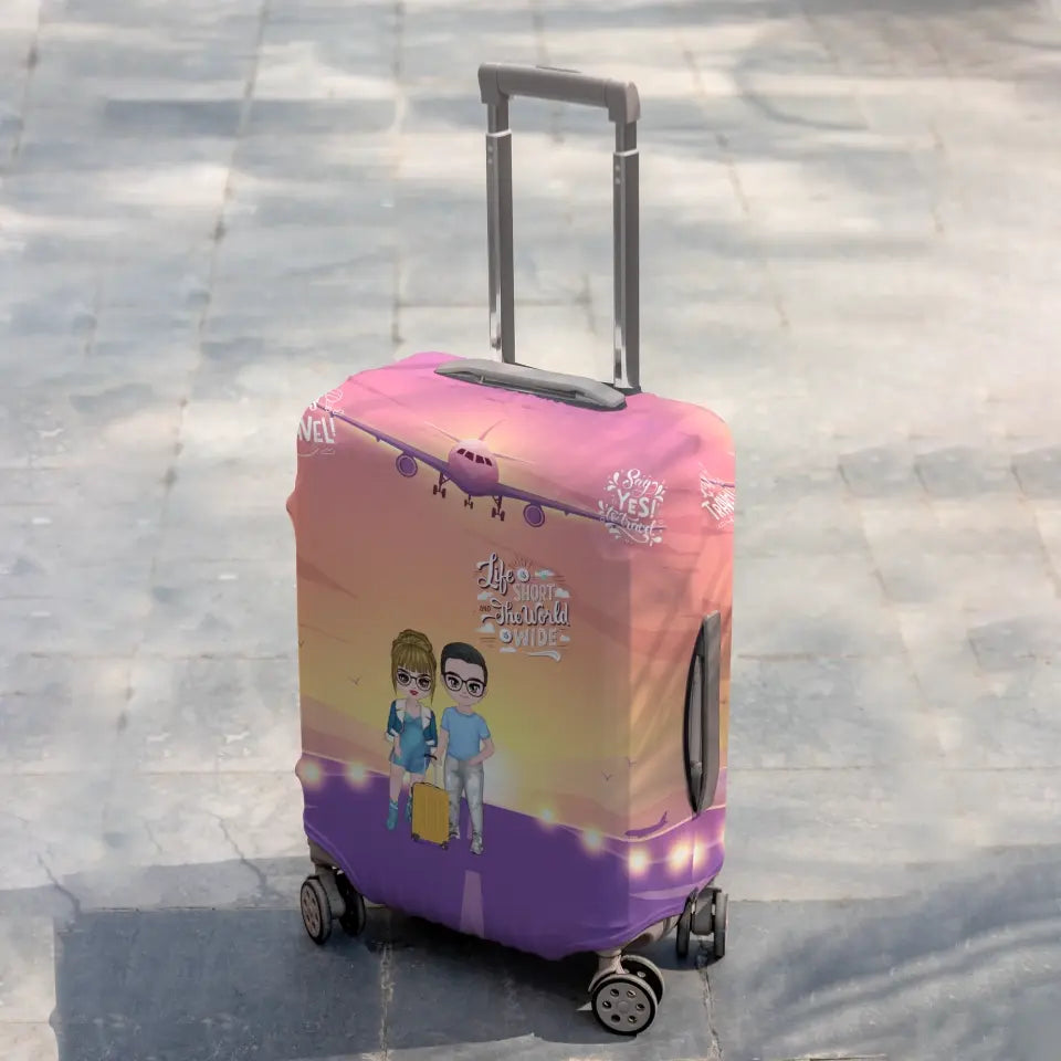 Customizable Couple Luggage Cover Make You Remind Your Journey Forever