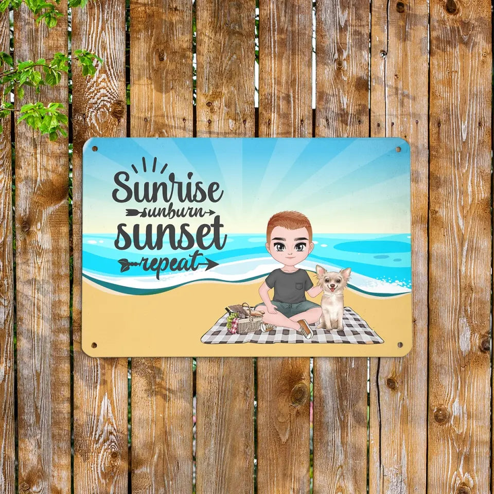 Chase the Sun: Where Every Day Begins With New Hope! Customized Metal Sign for Home Decor!