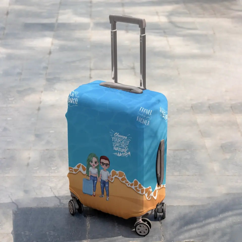 Travel With an Open Heart and An Open Mind with Customizable Luggage Cover