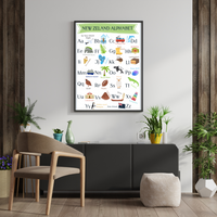 Thumbnail for New Zealand Alphabet Print | Illustrated ABC Poster | A-Z Kiwiana Alphabet Nursery | NZ Classroom | Kiwi Kids Room | Digital Download