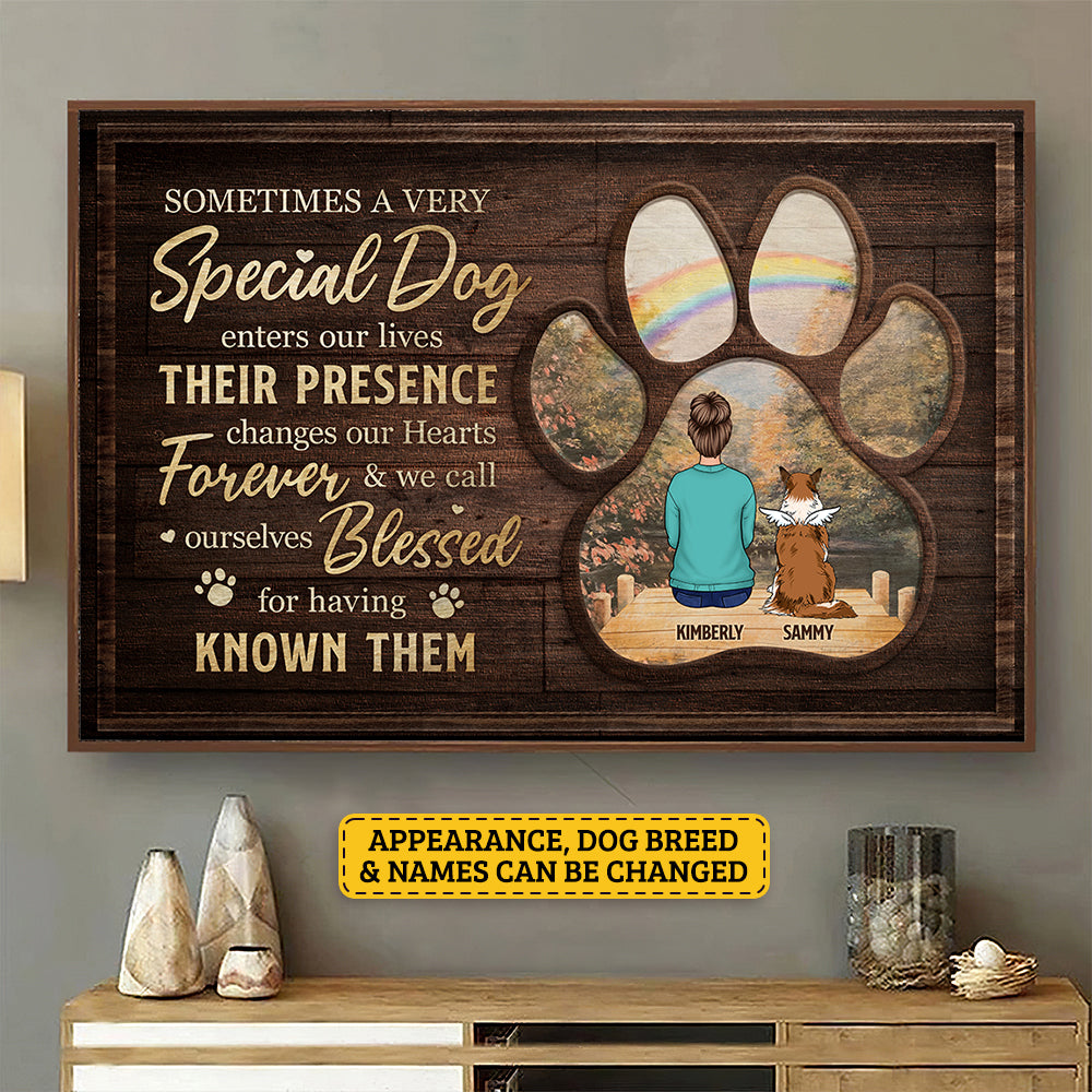 Sometimes A Very Special Dog Enters Our Lives - Personalized Horizontal Poster - Gift For Pet Lovers