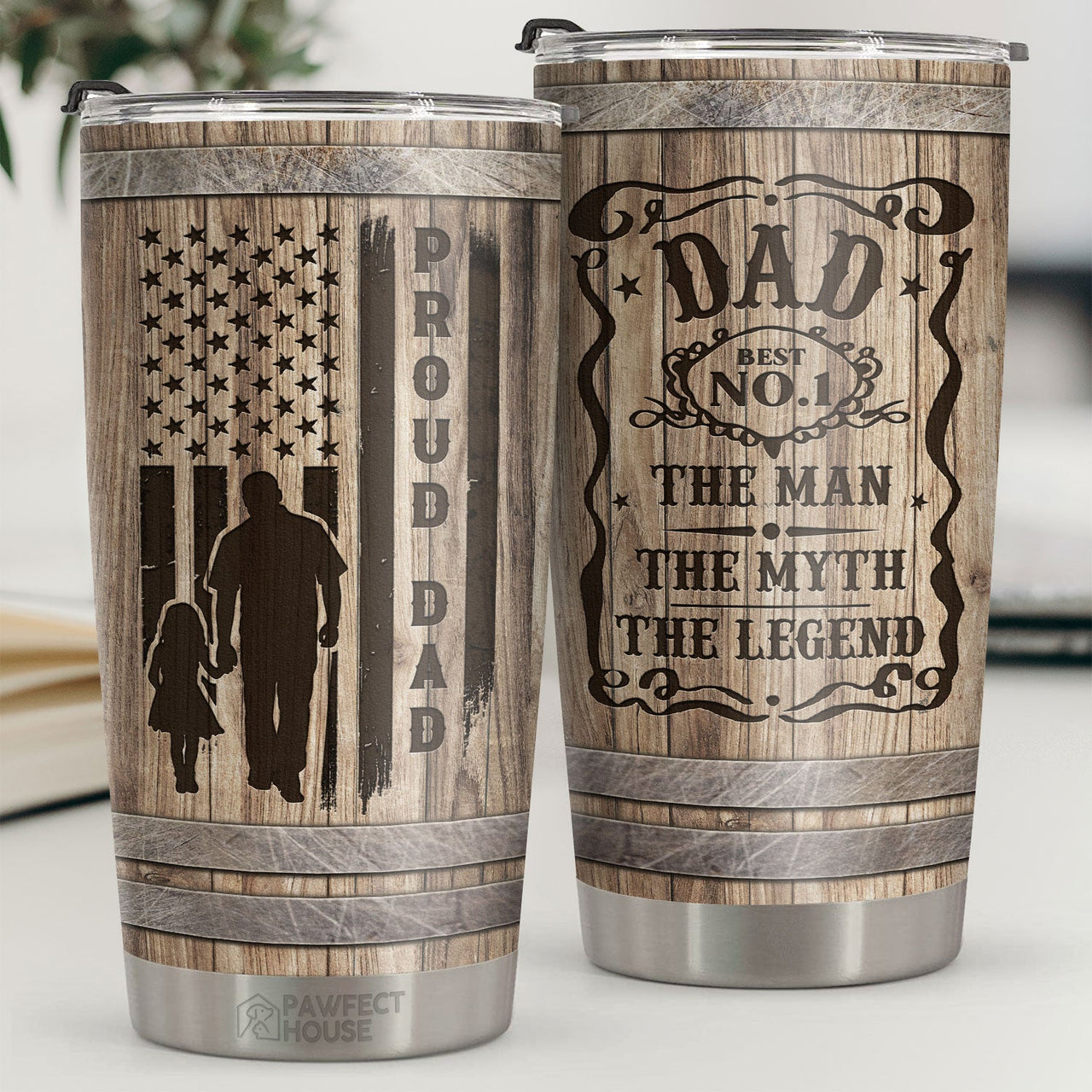 Dad Best No.1, The Man The Myth The Legend - Tumbler - To My Dad, Gift For Dad, Dad Gift From Daughter And Son, Birthday Gift For Dad