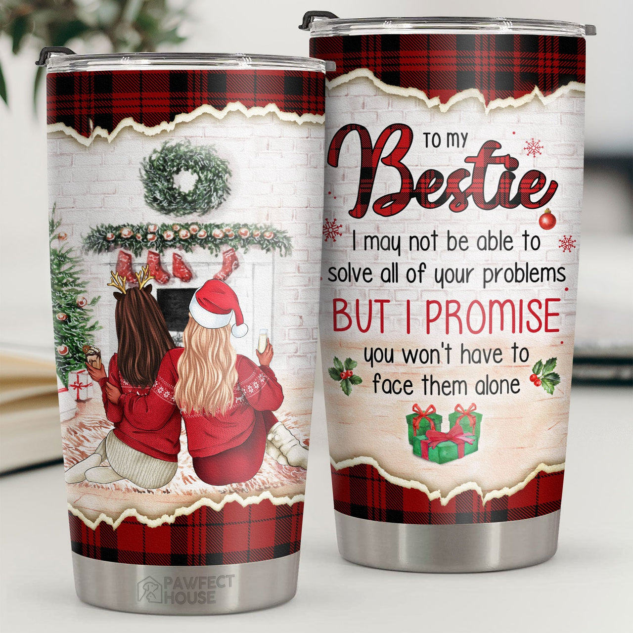 I Promise You Won't Have To Face Problems Alone - Tumbler - Christmas Gift For Family, Couple, Friends, Christmas Decoration, Holiday Gift