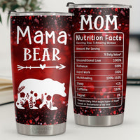 Thumbnail for Mama Bear, Mom Nutrition Facts - Tumbler - Christmas Gift For Family, Couple, Friends, Christmas Decoration, Holiday Gift