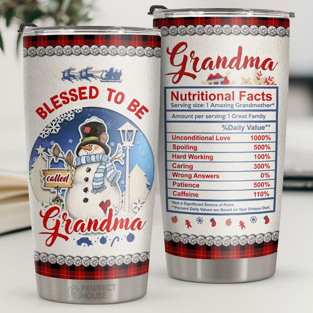 Blessed To Be Called Grandma - Tumbler - Christmas Gift For Family, Couple, Friends, Christmas Decoration, Holiday Gift