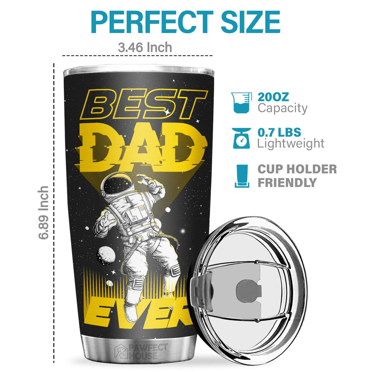 Best Dad Ever, No.1 Dad Nutrition Facts - Tumbler - To My Dad, Gift For Dad, Dad Gift From Daughter And Son, Birthday Gift For Dad