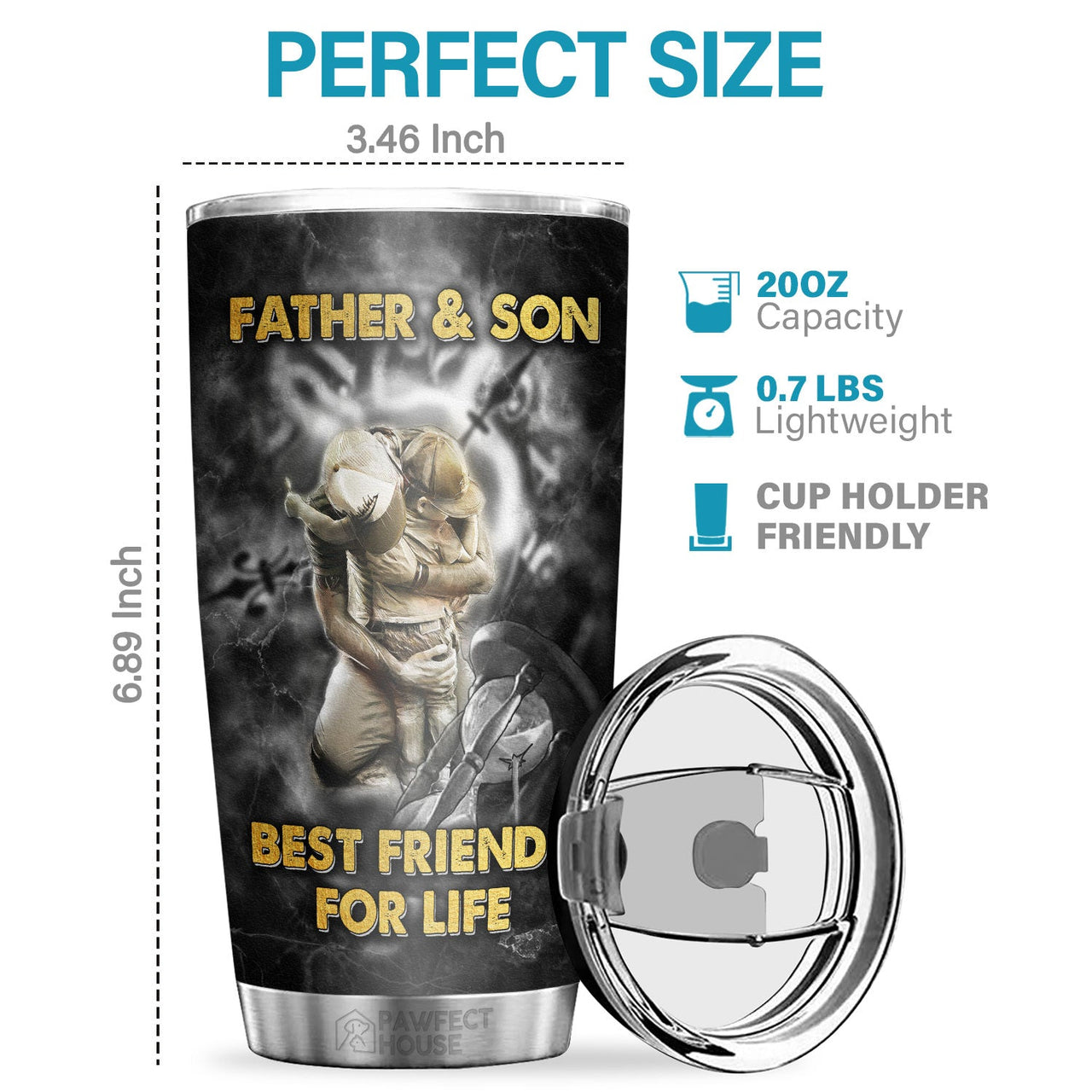 I Know It's Not Easy For A Man To Raise A Child - Tumbler - To My Dad, Gift For Dad, Dad Gift From Daughter And Son, Birthday Gift For Dad