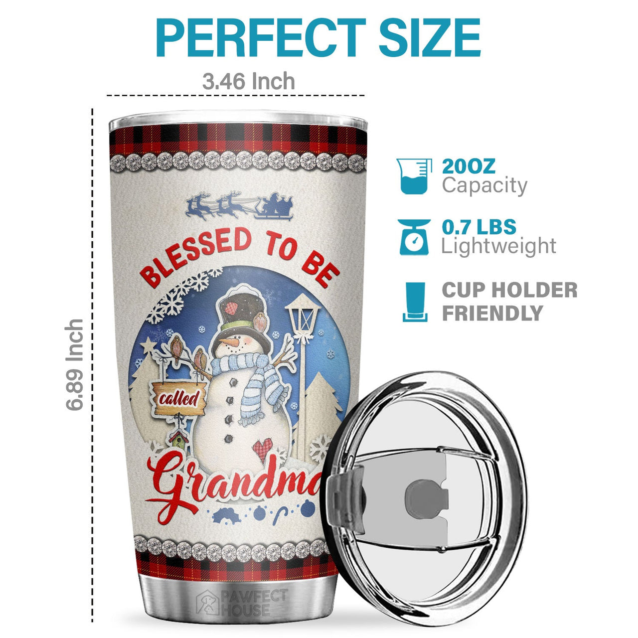 Blessed To Be Called Grandma - Tumbler - Christmas Gift For Family, Couple, Friends, Christmas Decoration, Holiday Gift