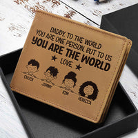 Thumbnail for To Us You Are The World - Personalized Bifold Wallet - Gift For Dad, Gift For Father's Day