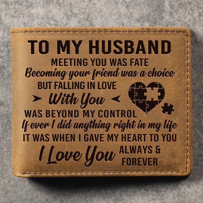 Meeting You Was Fate - Bifold Wallet - Gift For Couples, Husband Wife