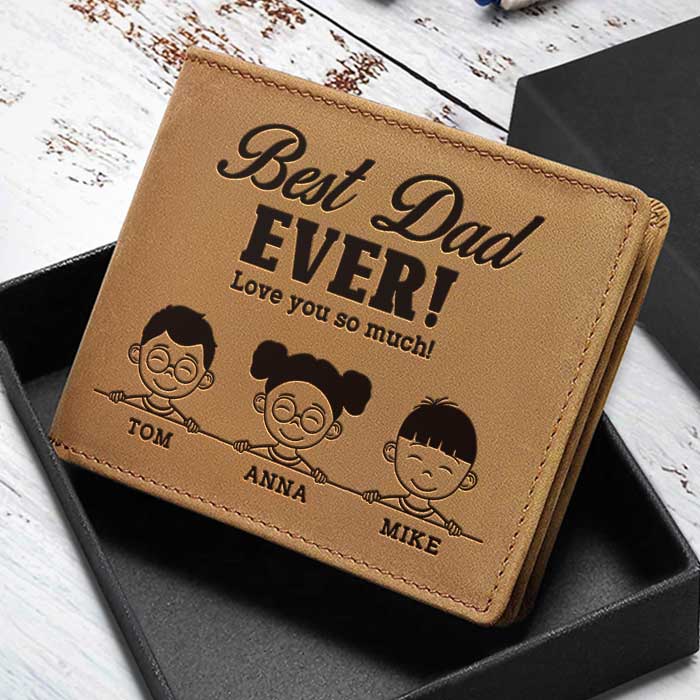 We Love You So Much - Personalized Bifold Wallet - Gift For Dad