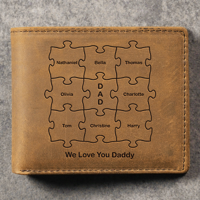 We Love You - Personalized Bifold Wallet - Gift For Dad