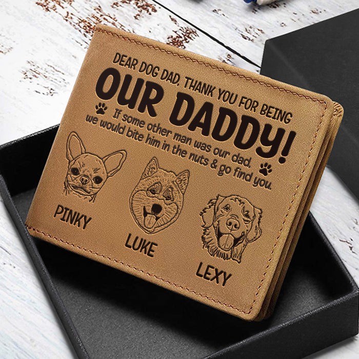 Dear Dog Dad We Woof You - Personalized Bifold Wallet - Gift For Dad