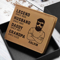 Thumbnail for Legend, Husband, Daddy - Personalized Bifold Wallet - Gift For Dad, Grandpa