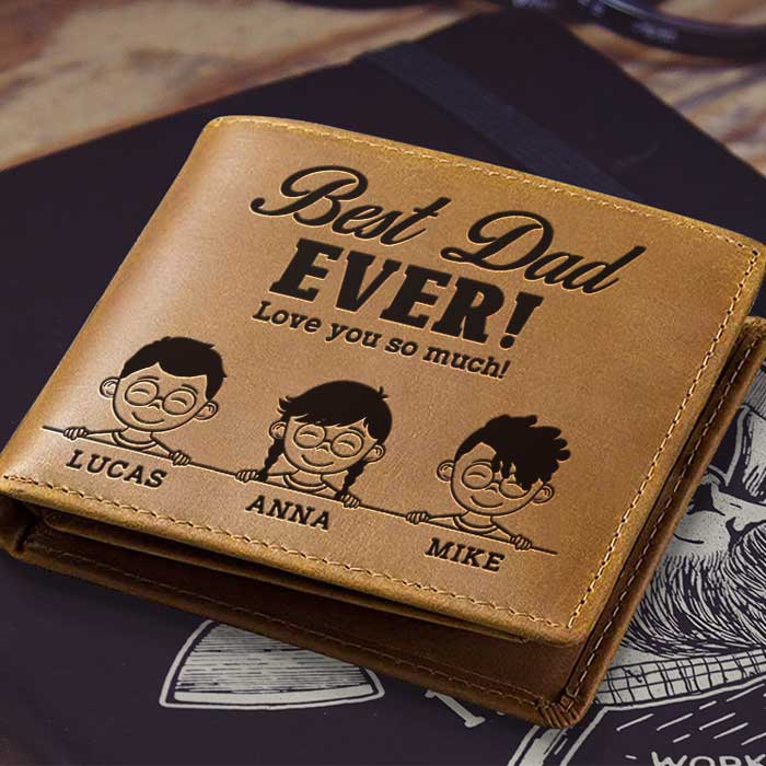 We Love You So Much - Personalized Bifold Wallet - Gift For Dad