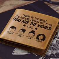 Thumbnail for To Us You Are The World - Personalized Bifold Wallet - Gift For Dad, Gift For Father's Day