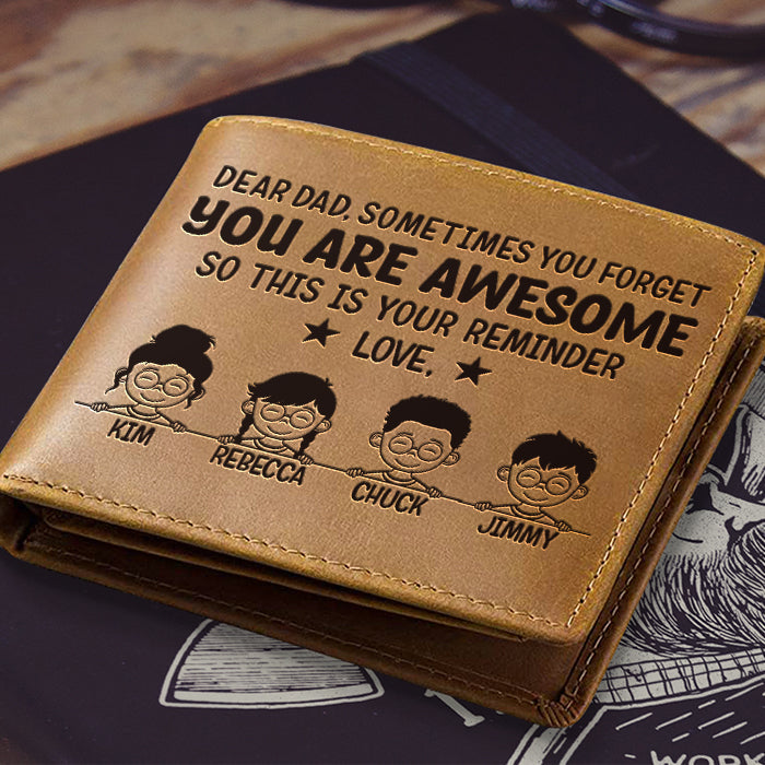 You Are Awesome Dad - Personalized Bifold Wallet - Gift For Dad