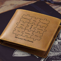 Thumbnail for We Love You - Personalized Bifold Wallet - Gift For Dad