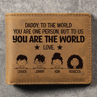 Thumbnail for To Us You Are The World - Personalized Bifold Wallet - Gift For Dad, Gift For Father's Day