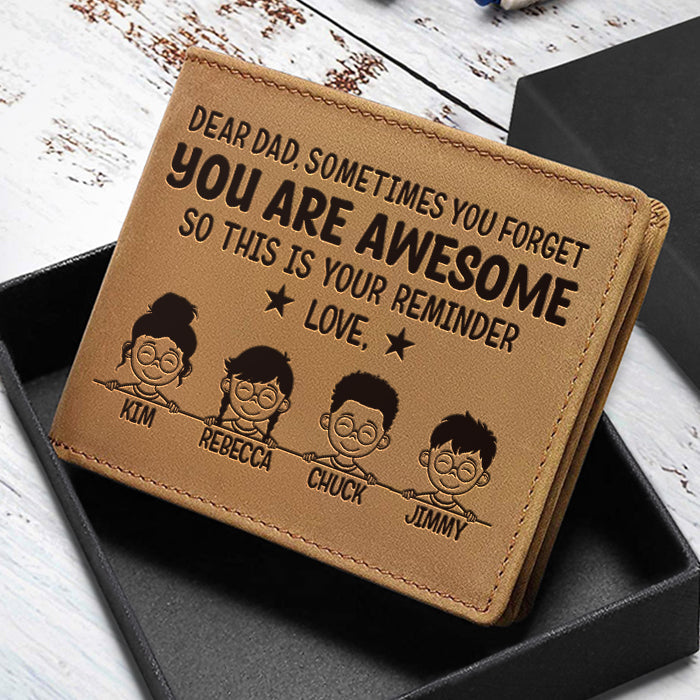 You Are Awesome Dad - Personalized Bifold Wallet - Gift For Dad