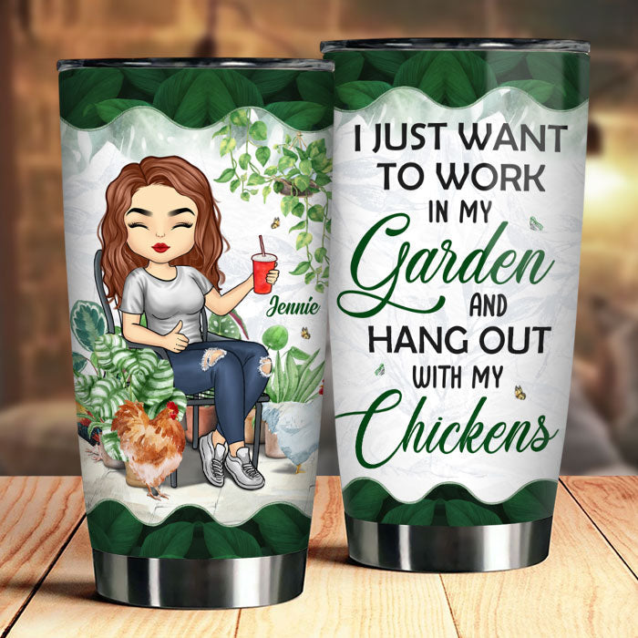 Hang Out With My Chickens - Personalized Tumbler - Gift For Gardening Lovers