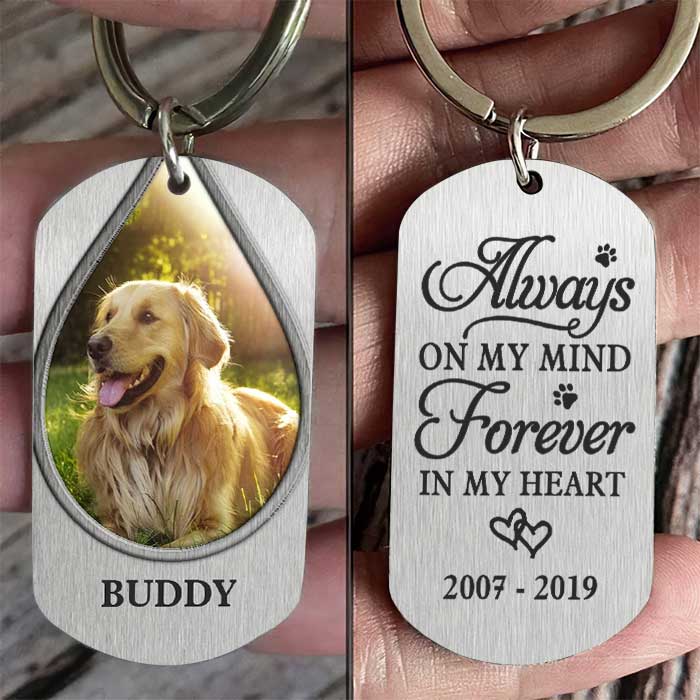 You're Always On My Mind - Personalized Keychain - Upload Image, Gift For Pet Lovers, Memorial Gift