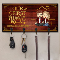 Thumbnail for Our First Home - Personalized Key Hanger, Key Holder - Gift For Couples, Husband Wife