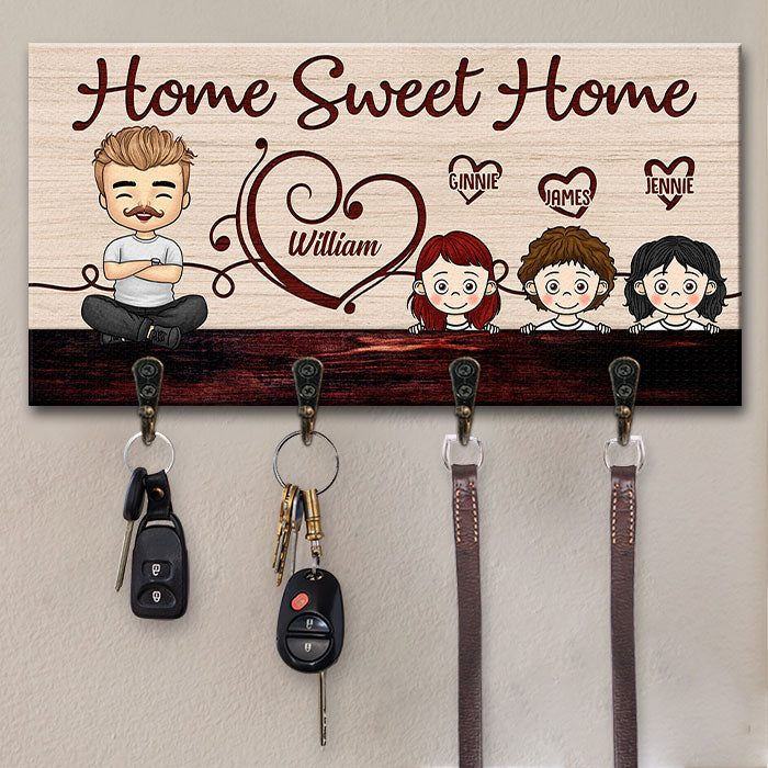 Our Sweet Home - Personalized Key Hanger, Key Holder - Gift For Couples, Husband Wife