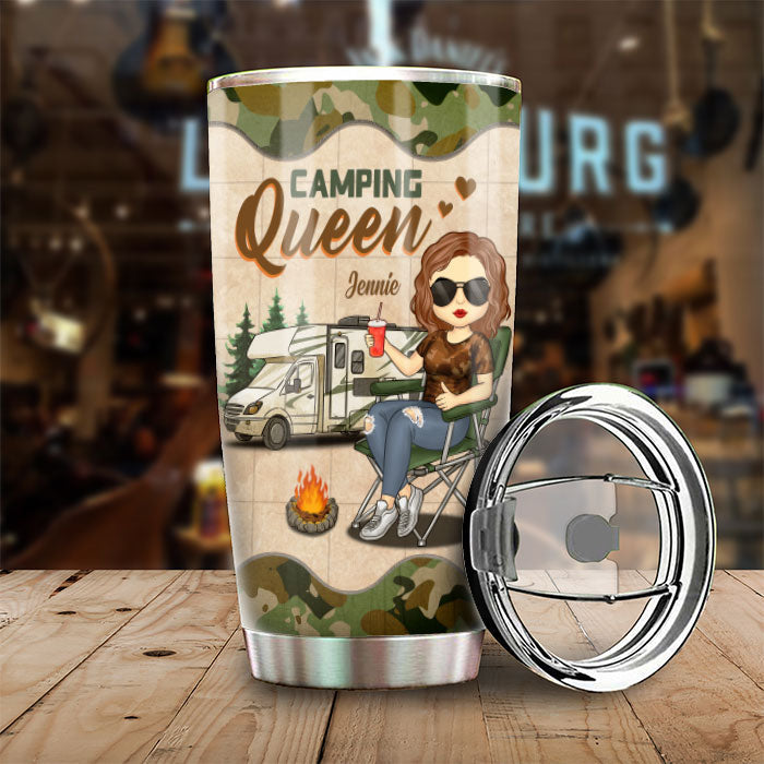 Spoiled Camping Lady - Personalized Tumbler - Gift For Camping Lovers