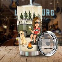 Thumbnail for Dog Lover Tumbler - Woman Loves Camping & Dogs - Personalised Gifts NZ