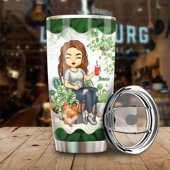 Hang Out With My Chickens - Personalized Tumbler - Gift For Gardening Lovers