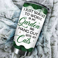 Thumbnail for Hang Out With Cats - Personalized Tumbler - Gift For Gardening Lovers