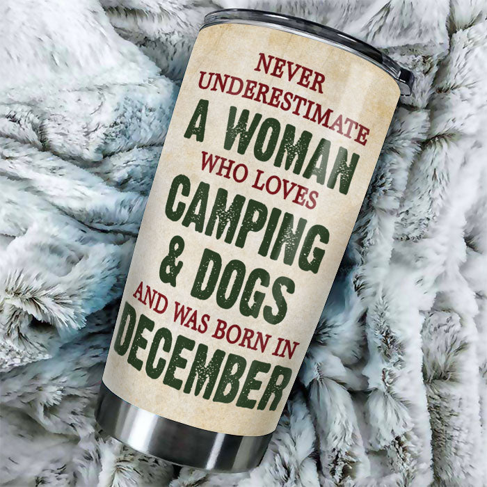 Dog Lover Tumbler - Woman Loves Camping & Dogs - Personalised Gifts NZ