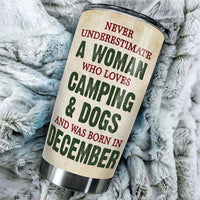 Thumbnail for Dog Lover Tumbler - Woman Loves Camping & Dogs - Personalised Gifts NZ