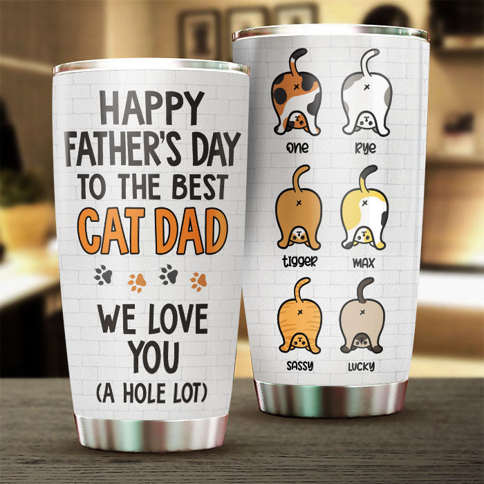 We Love Our Cat Dad - Personalized Tumbler - Gift For Father's Day