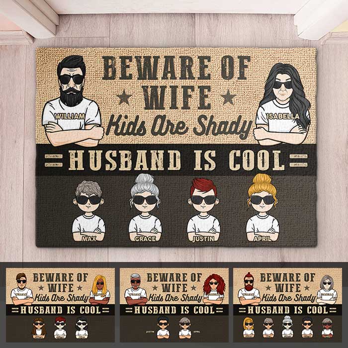 Beware Of Wife - Personalized Decorative Mat - Gift For Couples, Husband Wife