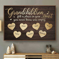 Thumbnail for Grandchildren Fill A Place In Your Heart - Personalized Horizontal Poster - Gift For Grandparents