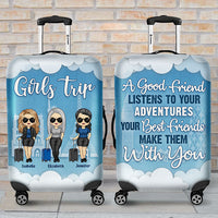 Thumbnail for Best Friends Make Adventures With You - Gift For Bestie - Personalized Luggage Cover