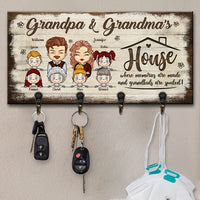 Thumbnail for House Is Where Memories Are Made & Grandkids Are Spoiled - Personalized Key Hanger, Key Holder - Gift For Couples, Husband Wife