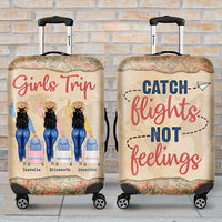 Thumbnail for Girls Trip - We Catch Flights Instead Of Feelings - Gift For Bestie - Personalized Luggage Cover