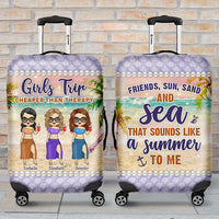 Thumbnail for Friends Sun Sand And Sea - Gift For Bestie, Personalized Luggage Cover