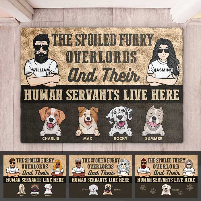 The Spoiled Furry Overlords - Personalized Decorative Mat - Gift For Pet Lovers