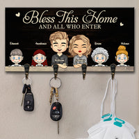 Thumbnail for Blessing This Heart-Warming Home And All Who Enter - Personalized Key Hanger, Key Holder - Gift For Couples, Husband Wife