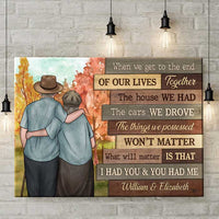 Thumbnail for At The End Of Our Lives - Personalized Horizontal Canvas - Gift For Couples, Husband Wife