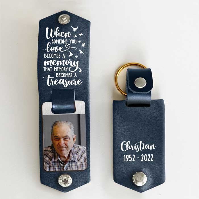 Faux Leather Keyring - Memory Becomes Treasure - Personalised Gifts NZ