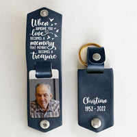 Thumbnail for Faux Leather Keyring - Memory Becomes Treasure - Personalised Gifts NZ