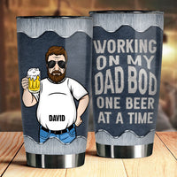 Thumbnail for Working On My Dad Bod One Beer At A Time - Gift For Dad, Grandpa - Personalized Tumbler