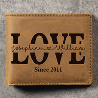 Thumbnail for Love You Forever - Personalized Bifold Wallet - Gift For Couples, Husband Wife