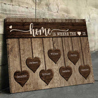 Thumbnail for Home Is Where The Heart Is - Personalized Horizontal Canvas - Gift For Couples, Husband Wife