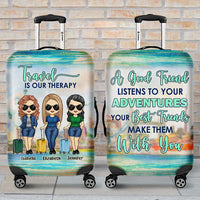 Thumbnail for Travel Is Our Therapy, We Make Adventures Together - Gift For Bestie - Personalized Luggage Cover